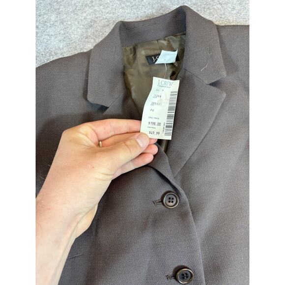 J.Crew Wool Blazer Coat Jacket Womens P4 Gray Notch Single Breasted Formal NWT - Picture 4 of 8